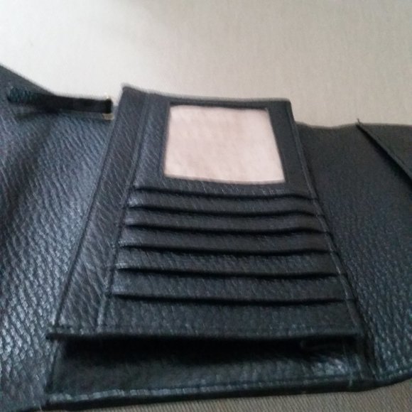 Kate Spade New York black leather tri-fold wallet - Picture 7 of 8